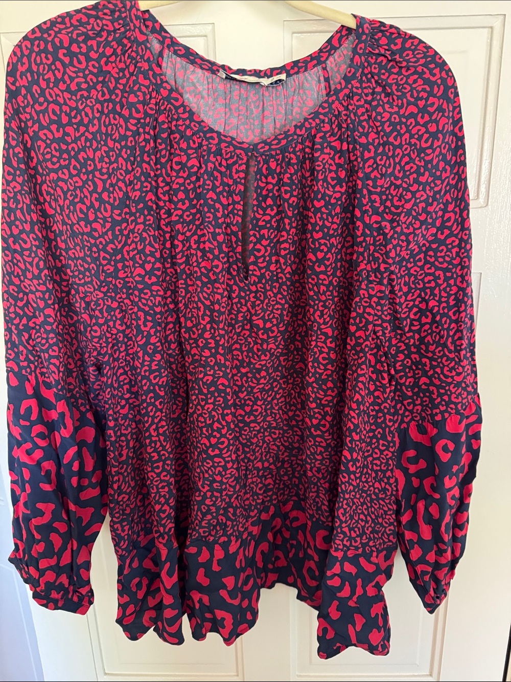 Vineyard Vines Navy and Hot Pink Leopard Print Tunic